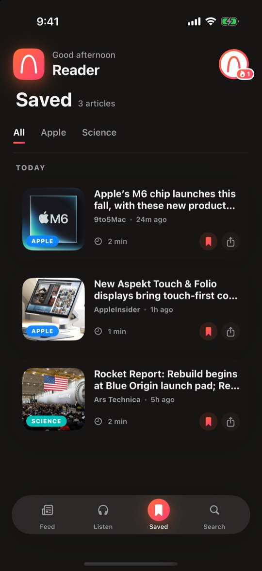Arca saved articles
