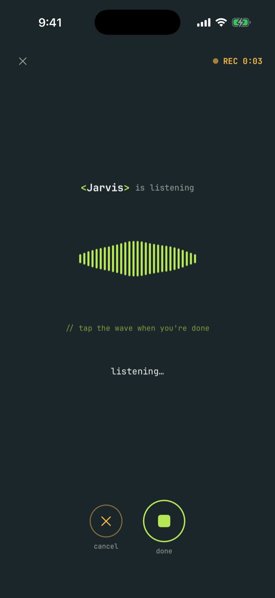 Jarvis voice capture